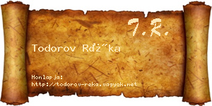 Todorov Réka névjegykártya